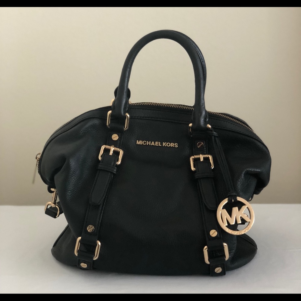 Michael Kors Bedford Bowling Black Satchel